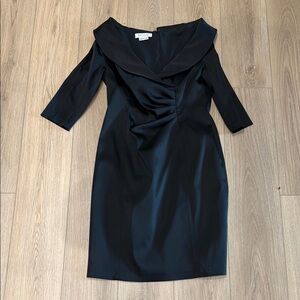 Kay Unger Elegant Black Off-Shoulder Dress